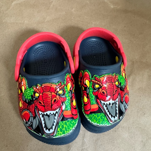 CROCS Toddler FunLab Lights Robosaur Rex Red Green Blue Light Up Clogs. Size C5 - Picture 1 of 6